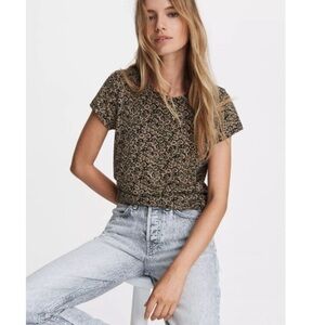 Rag & Bone Tan Floral Short Sleeve Tee